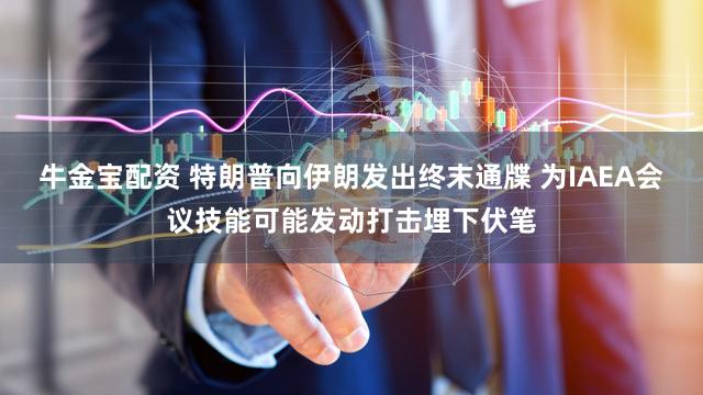 牛金宝配资 特朗普向伊朗发出终末通牒 为IAEA会议技能可能发动打击埋下伏笔