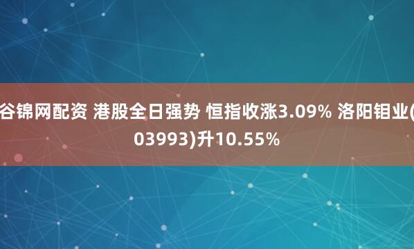谷锦网配资 港股全日强势 恒指收涨3.09% 洛阳钼业(03993)升10.55%